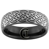 7mm Black Dome Tungsten Carbide Celtic Design