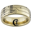 7mm Gold Dome Tungsten Carbide Circuit Board Ring Design