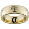 7mm Gold Dome Tungsten Carbide Tree Of Life Ring Design