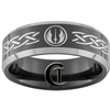 8mm Black Beveled Two-Toned Tungsten Carbide Jedi Celtic Knot Design