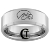 8mm Beveled Tungsten Carbide Iowa Hawkeyes Design Ring.