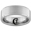 8mm Beveled Tungsten Carbide Satin Finish Ring