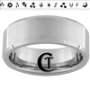 8mm Beveled Satin Finish Tungsten Carbide Cutie Marks Design