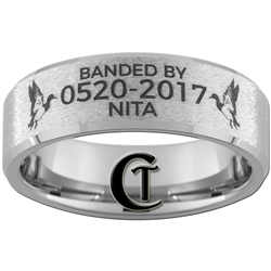 Build Your Own Custom 8mm Beveled Tungsten Carbide Stone Finish Duck Band Design