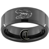 8mm Black Beveled Tungsten Carbide Aligators Design