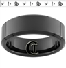 8mm Black Beveled Tungsten Carbide Buck Duck and Turkey Design Ring.