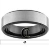 8mm Black Beveled Stone Finished Tungsten Carbide Thundercats Design Engraved on the inside of the ring