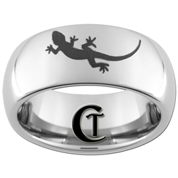 8mm Dome Tungsten Carbide Gecko Design