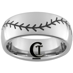 8mm Dome Tungsten Carbide Baseball Stich Design