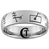 8mm Tungsten Carbide Dome Music Runes Design Ring