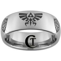 8mm Dome Tungsten Carbide Zelda Hyrule Shield Design