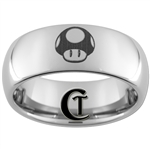 8mm Dome Tungsten Carbide Black Mario Design