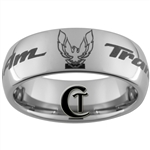 8mm Dome Tungsten Carbide Pontiac Trans Am Phoenix Design Ring.