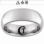 8mm Dome Tungsten Carbide Masonic Design