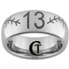 8mm Dome Tungsten Carbide Baseball Stich And Number Design