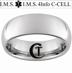 8mm Dome Tungsten Carbide Medical Alert Design