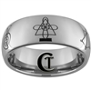 8mm Tungsten Carbide Reiki Master Chakra Design Ring.