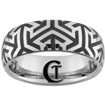 8mm Dome Tungsten Carbide Egyptian Pattern Design