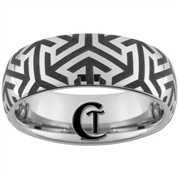 8mm Dome Tungsten Carbide Egyptian Pattern Design