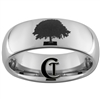 8mm Dome Tungsten Carbide Tree Ring Design