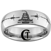 8mm Dome Tungsten Carbide Don't Tread On Me Barb Wire Design