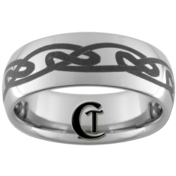 8mm Dome Tungsten Carbide Celtic Design