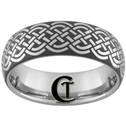 8mm Dome Tungsten Carbide Celtic Design