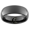 8mm Black Dome Tungsten Carbide Ring