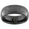 8mm Black Dome Tungsten Carbide Doctor Who Ring Design