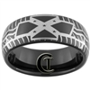 8mm Black Dome Tungsten Carbide Rebel Tire Tread Design Ring.