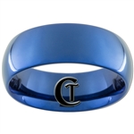 8mm Blue Dome Tungsten Carbide Ring