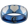 8mm Blue Dome Tungsten Carbide Zelda 8-Bit Heart Laser Design