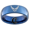 8mm Blue Dome Tungsten Carbide Air Force Logo Design.