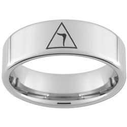 8mm Pipe Tungsten Carbide Masonic Design