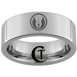 8mm Pipe Tungsten Carbide Star Wars Jedi Design