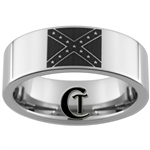 8mm Pipe Tungsten Carbide Confederate Flag Design