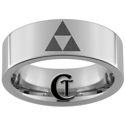 8mm Pipe Tungsten Carbide Zelda Design