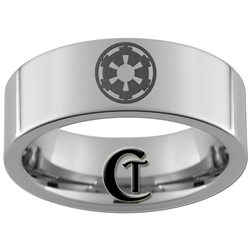 8mm Pipe Tungsten Carbide Star Wars Galactic Empire Design