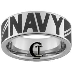 8mm Pipe Tungsten Carbide NAVY Seaman Apprentice Rank Design.