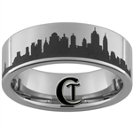 8mm Pipe Tungsten Carbide Lasered New York Skyline Design