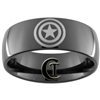 9mm Black Dome Tungsten Carbide Captain America Design