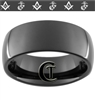 9mm Black Dome Tungsten Carbide Marines Master Mason Design.