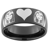 9mm Black Dome Tungsten Carbide Nightmare Before Christmas Sally Heart Sally Design