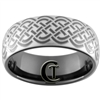 9mm Black Dome Tungsten Carbide Celtic Design