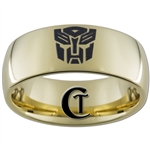 9mm Gold Dome Tungsten Carbide Transformers Autobot Design