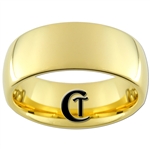 9mm Gold Dome Tungsten Carbide Ring