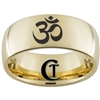 9mm Gold Dome Tungsten Carbide Polished OM Designed Ring