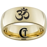 9mm Gold Dome Tungsten Carbide Polished OM Designed Ring