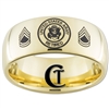 9mm Gold Dome Tungsten Carbide Army Retired Sergeant First Class Design Ring.