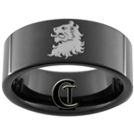 9mm Black Pipe Tungsten Lion Coat of Arms Design
